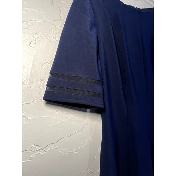 NWT Jessica Howard jersey navy mesh trim dress womens 8 corpcore career preppy - Picture 3 of 10